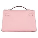 HERMÈS KELLY POCHETTE ROSE SAKURA SWIFT PALLADIUM HARDWARE