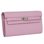 HERMÈS KELLY WALLET TO GO MAUVE SYLVESTRE EPSOM PALLADIUM HARDWARE