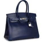 HERMÈS BIRKIN 30 BLEU SAPHIR BOX PALLADIUM HARDWARE