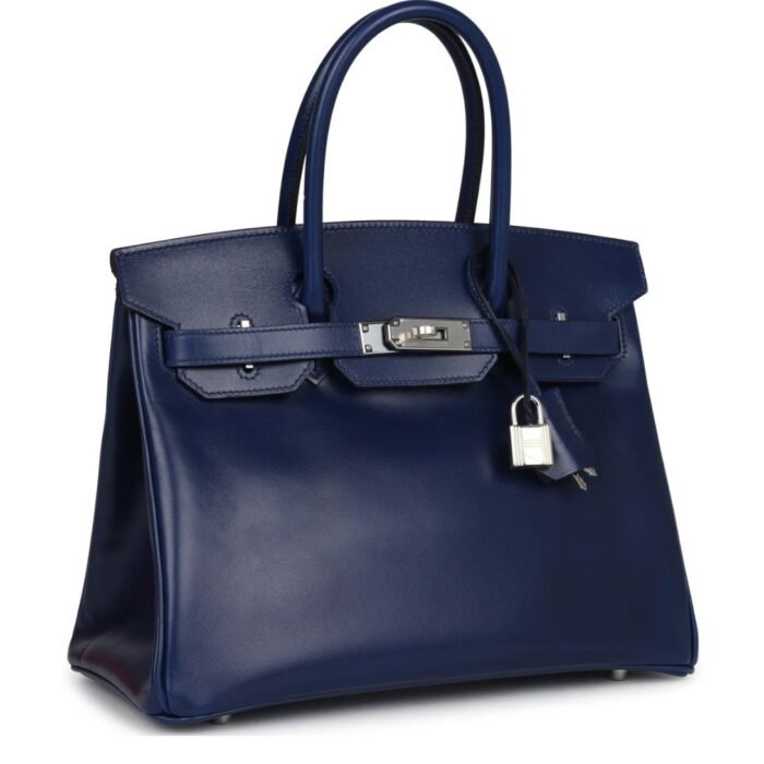 HERMÈS BIRKIN 30 BLEU SAPHIR BOX PALLADIUM HARDWARE