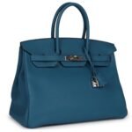 PRE-OWNED HERMÈS BIRKIN 35 COBALT TOGO PALLADIUM HARDWARE