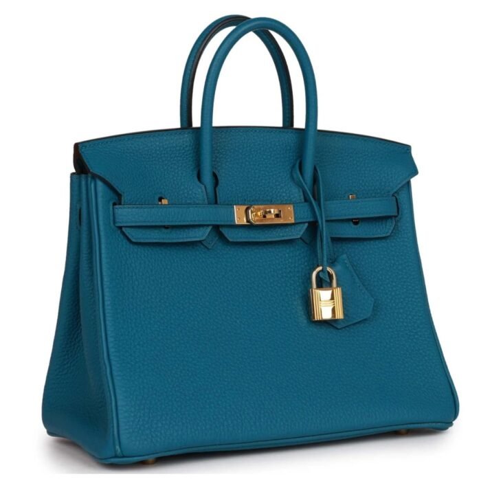 PRE-OWNED HERMÈS BIRKIN 25 COBALT TOGO GOLD HARDWARE