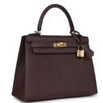 HERMÈS KELLY SELLIER 25 ROUGE SELLIER EPSOM GOLD HARDWARE