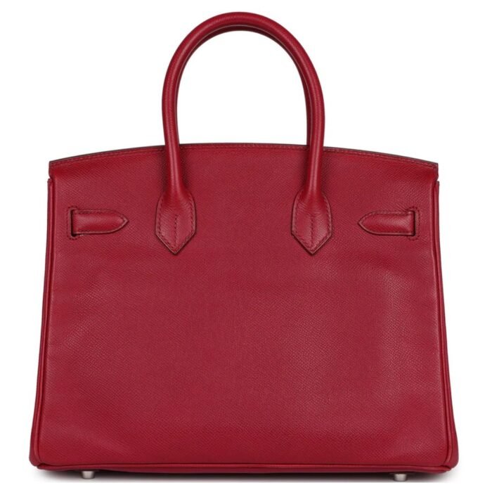PRE-OWNED HERMÈS BIRKIN 30 RUBIS EPSOM PALLADIUM HARDWARE