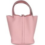 HERMÈS PICOTIN 22 ROSE SAKURA CLEMENCE PALLADIUM HARDWARE