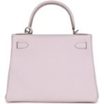 PRE-OWNED HERMÈS KELLY RETOURNE 28 MAUVE PALE CLEMENCE PALLADIUM HARDWARE