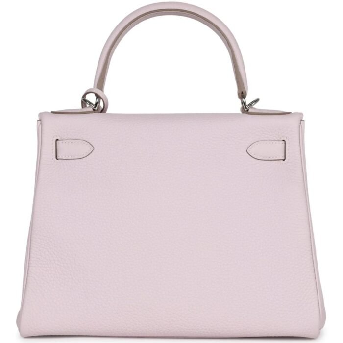 PRE-OWNED HERMÈS KELLY RETOURNE 28 MAUVE PALE CLEMENCE PALLADIUM HARDWARE