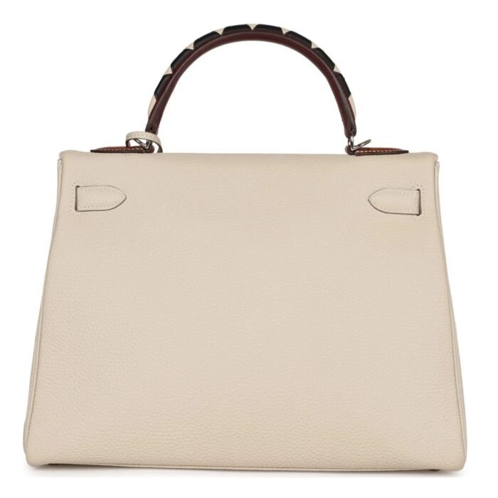 PRE-OWNED HERMÈS KELLY RETOURNE 32 CRAIE AU GALLOP TOGO PALLADIUM HARDWARE