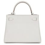 HERMÈS KELLY RETOURNE 28 GRIS PALE TOGO PALLADIUM HARDWARE