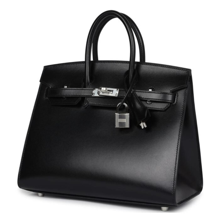 HERMÈS BIRKIN SELLIER 25 BLACK BOX PALLADIUM HARDWARE
