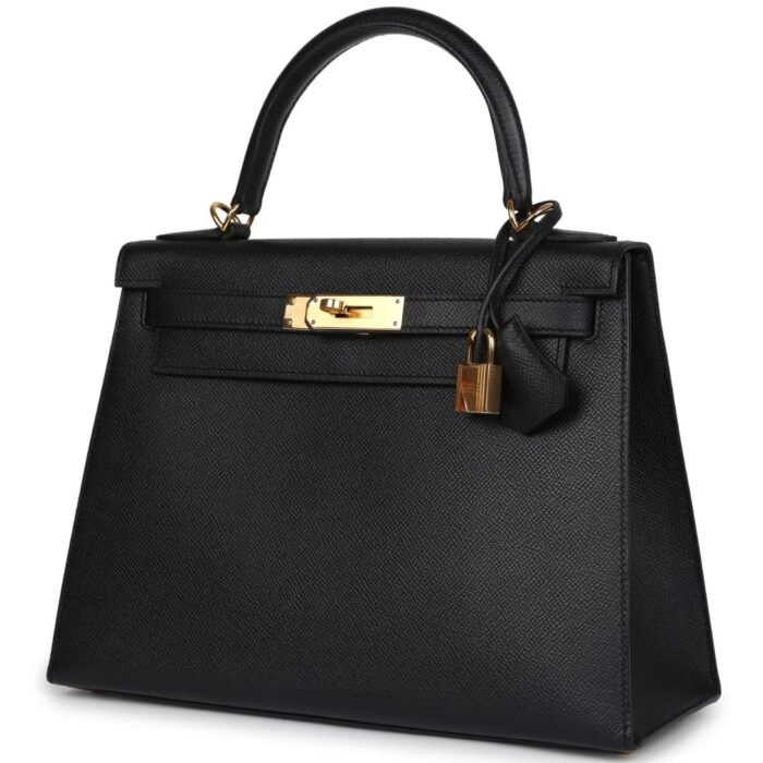 HERMÈS KELLY SELLIER 28 BLACK EPSOM GOLD HARDWARE