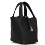 HERMÈS PICOTIN LOCK 18 BLACK CLEMENCE PALLADIUM HARDWARE