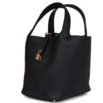 HERMÈS PICOTIN LOCK 22 BLACK CLEMENCE GOLD HARDWARE