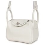 HERMÈS MINI LINDY WHITE SWIFT PALLADIUM HARDWARE