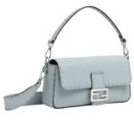 FENDI BAGUETTE LIGHT BLUE SELLERIA BAG WITH 612 HAND-SEWN TOPSTITCHES