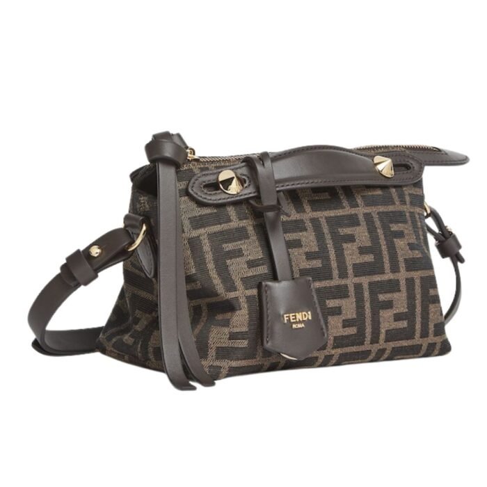 FENDI BY THE WAY SOFT MINI BROWN FF JACQUARD FABRIC MINI BAG