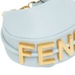 FENDI FENDIGRAPHY MINI LIGHT BLUE LEATHER MINI BAG