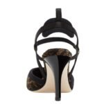 FENDI COLIBRÌ LITE HIGH-HEELED BLACK CHENILLE SLINGBACKS