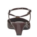 FENDI FFOLD LEATHER LOW HEELED SLINGBACKS