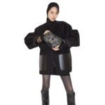 FENDI BLOUSON BLACK WOOL PARKA