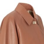 FENDI OVERCOAT TAN-COLORED LEATHER OVERCOAT