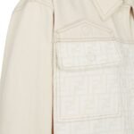 FENDI BLOUSON WHITE FF DENIM JACKET