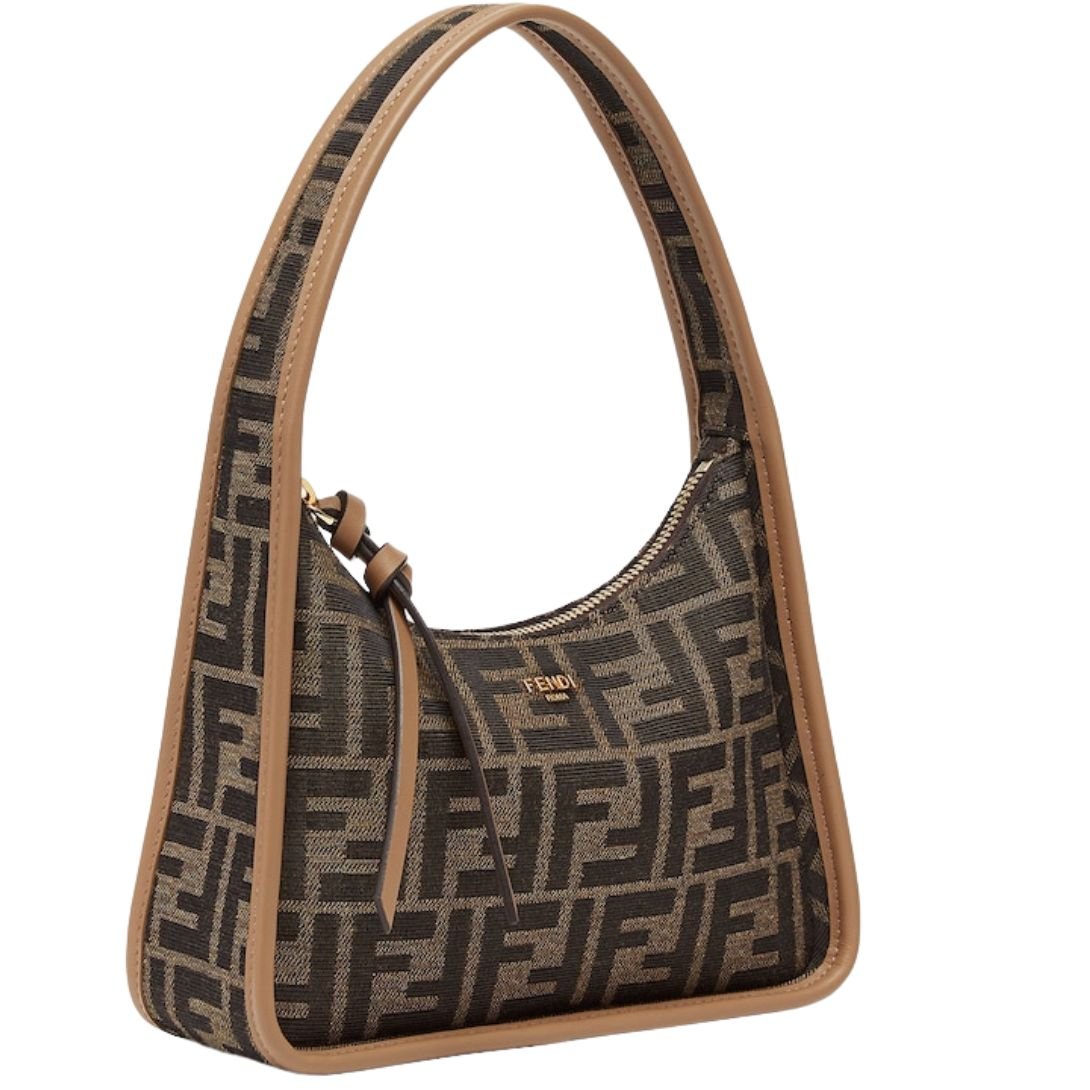 3 FENDI MINI FENDESSENCE BROWN FF FABRIC MINI-BAG