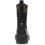 FENDI DOMINO BLACK LEATHER BIKER BOOTS