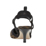 FENDI COLIBRÌ LITE MEDIUM-HEEL BLACK CHENILLE SLINGBACKS