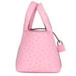 HERMÈS MICRO PICOTIN LOCK 14 BUBBLEGUM OSTRICH PALLADIUM HARDWARE