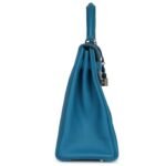 HERMÈS KELLY RETOURNE 32 COBALT CLEMENCE PALLADIUM HARDWARE