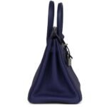 PRE-OWNED HERMÈS BIRKIN 25 BLEU ENCRE TOGO PALLADIUM HARDWARE