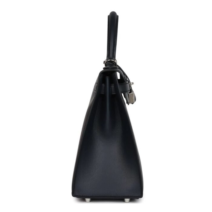 HERMÈS SPECIAL ORDER (HSS) KELLY SELLIER 28 BLEU OBSCUR VERSO SOMBRERO PALLADIUM HARDWARE