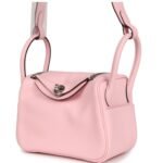 HERMÈS MINI LINDY ROSE SAKURA SWIFT PALLADIUM HARDWARE