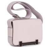 HERMÈS GETA MAUVE PALE AND ROUGE SELLIER CHEVRE PALLADIUM HARDWARE