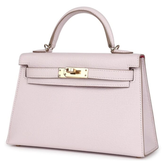 HERMÈS SPECIAL ORDER (HSS) KELLY SELLIER 20 MAUVE PALE VERSO CHEVRE MYSORE PERMABRASS HARDWARE