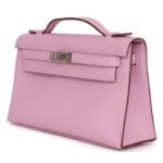 HERMÈS KELLY POCHETTE MAUVE SYLVESTRE SWIFT PALLADIUM HARDWARE
