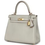 HERMÈS KELLY RETOURNE 25 GRIS PERLE SWIFT GOLD HARDWARE