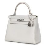 HERMÈS KELLY RETOURNE 28 GRIS PALE TOGO PALLADIUM HARDWARE