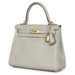 HERMÈS KELLY RETOURNE 25 GRIS PERLE SWIFT GOLD HARDWARE