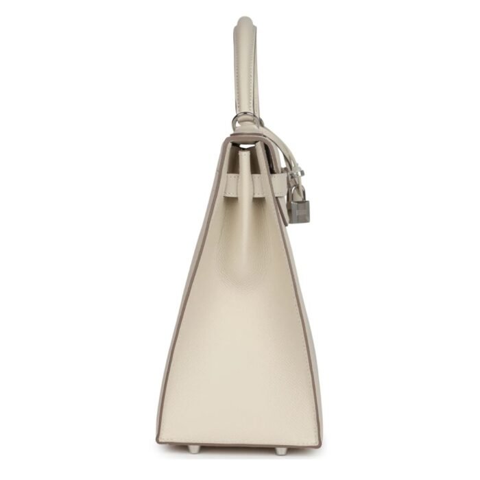 HERMÈS KELLY SELLIER 32 CRAIE EPSOM PALLADIUM HARDWARE