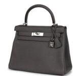 HERMÈS KELLY RETOURNE 28 ETAIN TOGO PALLADIUM HARDWARE