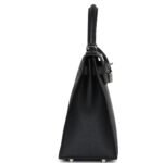 HERMÈS KELLY SELLIER 28 BLACK EPSOM PALLADIUM HARDWARE