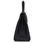PRE-OWNED HERMÈS KELLY RETOURNE 28 BLACK TOGO PALLADIUM HARDWARE