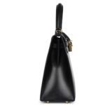 PRE-OWNED HERMÈS KELLY SELLIER 25 BLACK BOX GOLD HARDWARE