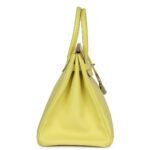 PRE-OWNED HERMÈS BIRKIN 35 SOUFRE EPSOM PALLADIUM HARDWARE