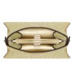 FENDI PEEKABOO ISEEU PETITE CHAMPAGNE-COLORED SUEDE BAG WITH FF IN CRYSTALS AND STUDS