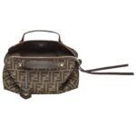 FENDI BY THE WAY SOFT MEDIUM BROWN FF JACQUARD FABRIC BAG