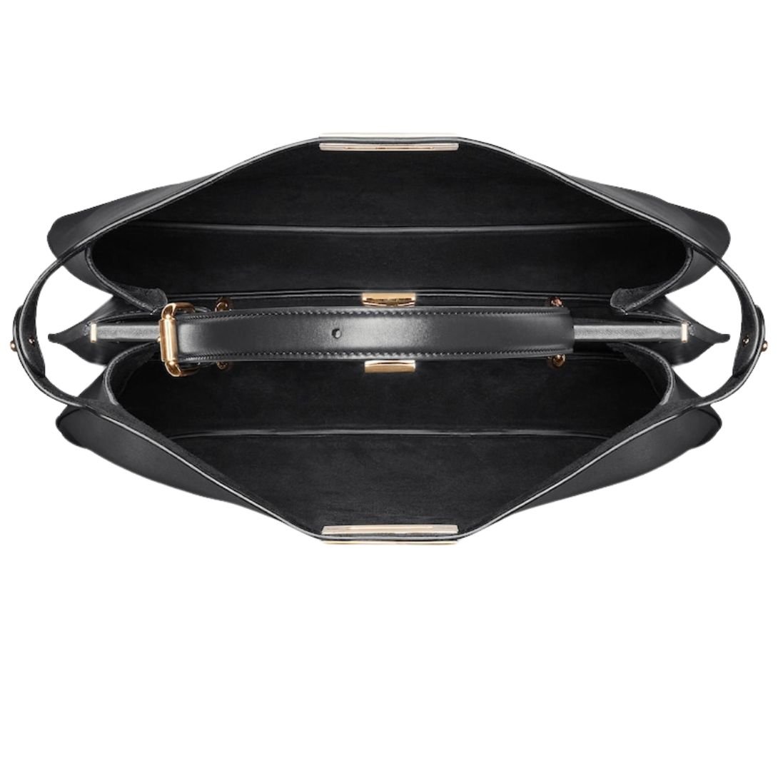 4 FENDI PEEKABOO SOFT LARGE BLACK LEATHER BAG