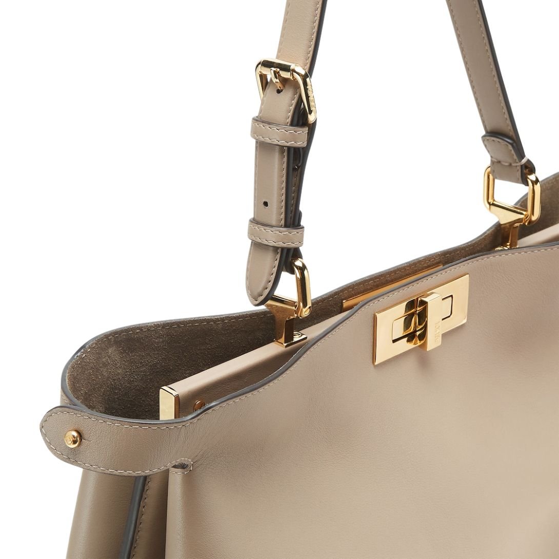 4 FENDI PEEKABOO SOFT LARGE LEATHER BAG